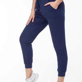 Solid Color Casual Pants, High Stretch Running Jogging Pants With Pocket, Women's Activewear