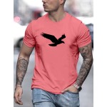 Eagle Pattern Men's Casual Street Style Tee Shirt for Summer and Fall