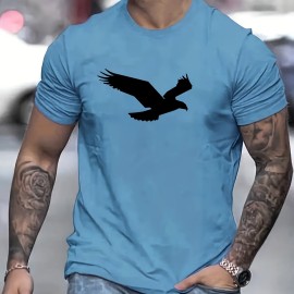 Eagle Pattern Men's Casual Street Style Tee Shirt for Summer and Fall