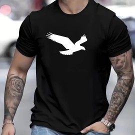 Eagle Pattern Men's Casual Street Style Tee Shirt for Summer and Fall