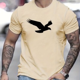 Eagle Pattern Men's Casual Street Style Tee Shirt for Summer and Fall