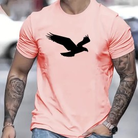 Eagle Pattern Men's Casual Street Style Tee Shirt for Summer and Fall