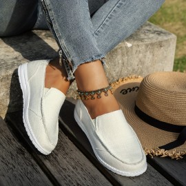 Comfortable Women's Canvas Slip-On Sneakers for Casual Walking and Everyday Wear