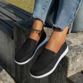 Comfortable Women's Canvas Slip-On Sneakers for Casual Walking and Everyday Wear