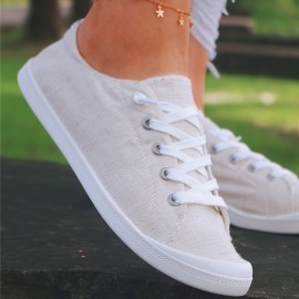 Lightweight Women's Canvas Sneakers with Slip-On and Lace-Up Design