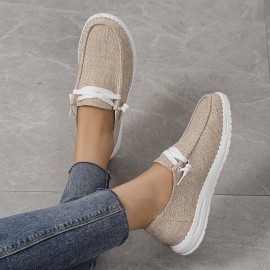 Lightweight Women's Canvas Sneakers - Comfortable Lace-up Loafers for Everyday Wear