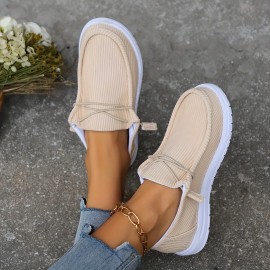 Women's Solid Color Casual Sneakers, Slip On Soft Sole Platform Low-top Shoes, Lightweight Non-slip Daily Shoes