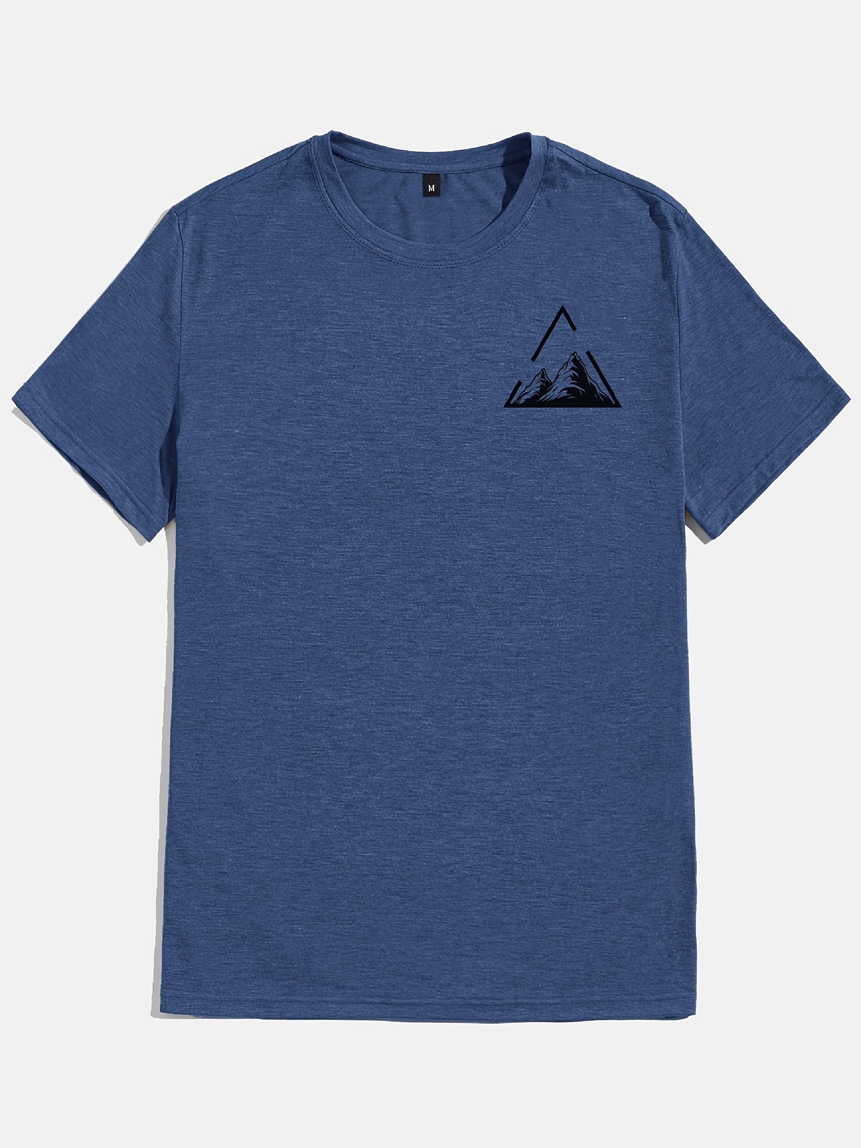 stylish mountain with triangular frame pattern print mens t shirt graphic tee mens summer clothes mens outfits details 11